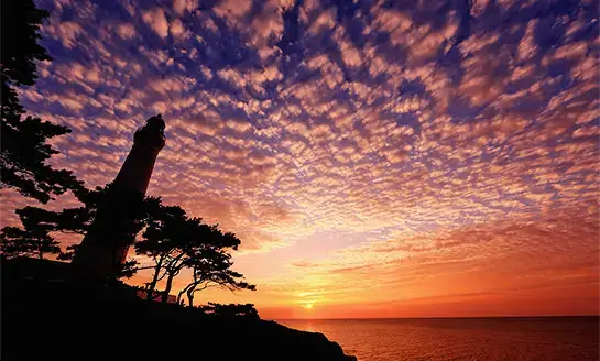 稻佐的日落沒有哈馬海灘和“雨沒有Hisumi之宮（出雲大神宮）”